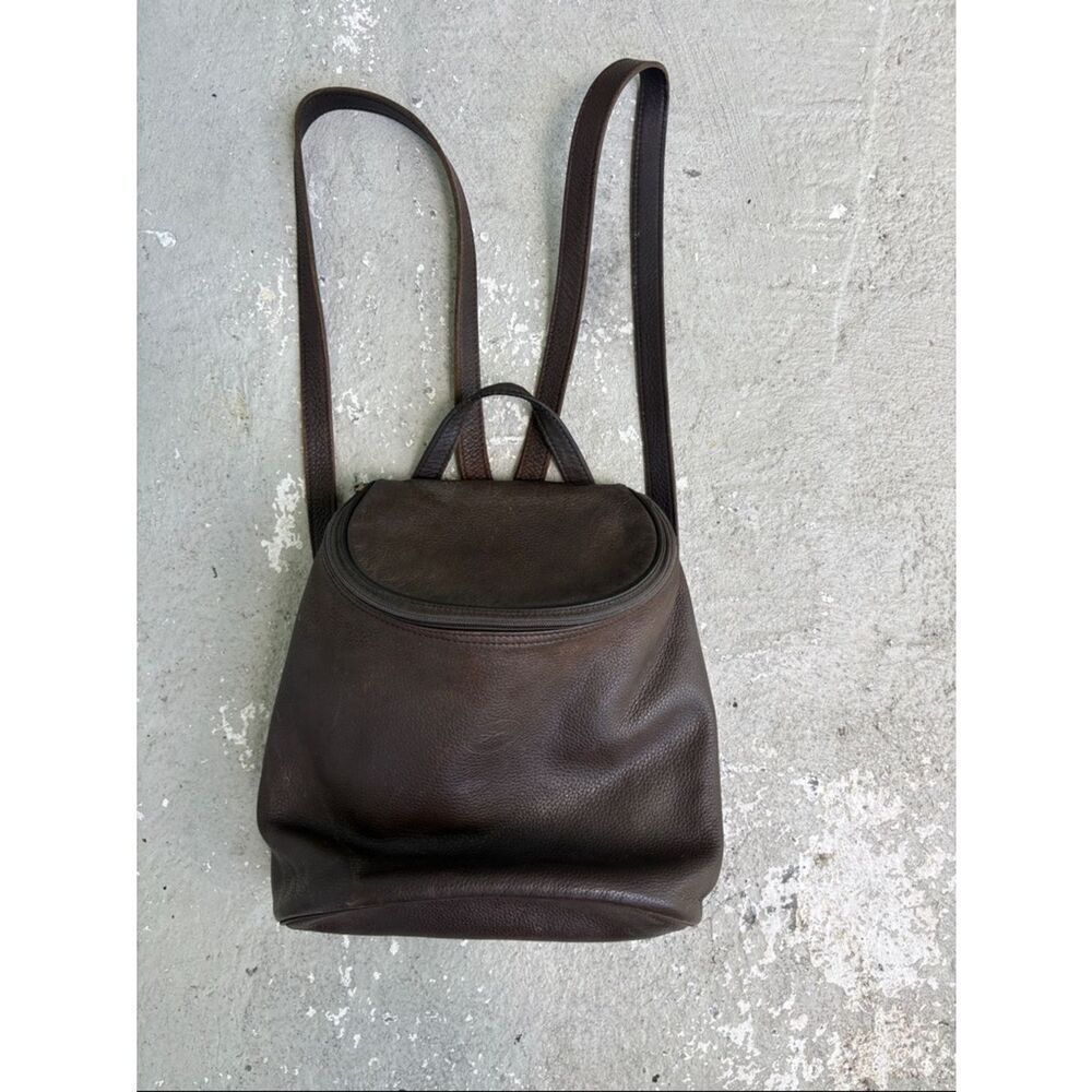 Long champ pebble leather backpack - Picture 1 of 10